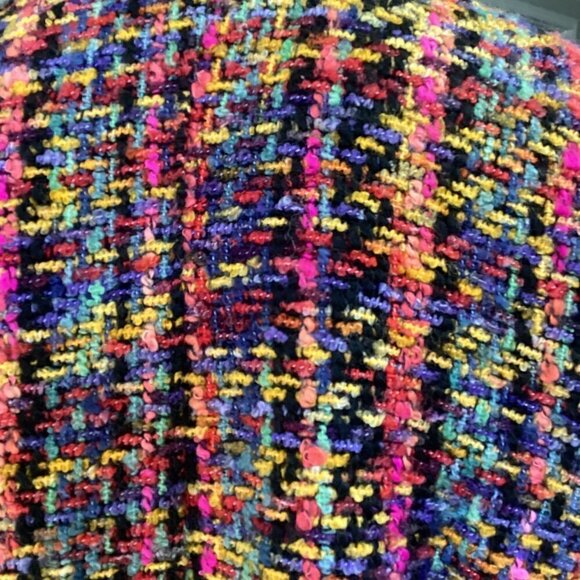 Chico's 0 (S/4) Colorful Tweed Woven Blazer Jacket Button-Front  40S - Picture 6 of 8